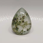 Moss Agate 1PC Large 10x12 MM Pear Cabochon Green Superior semi Precious Loose Gemstone