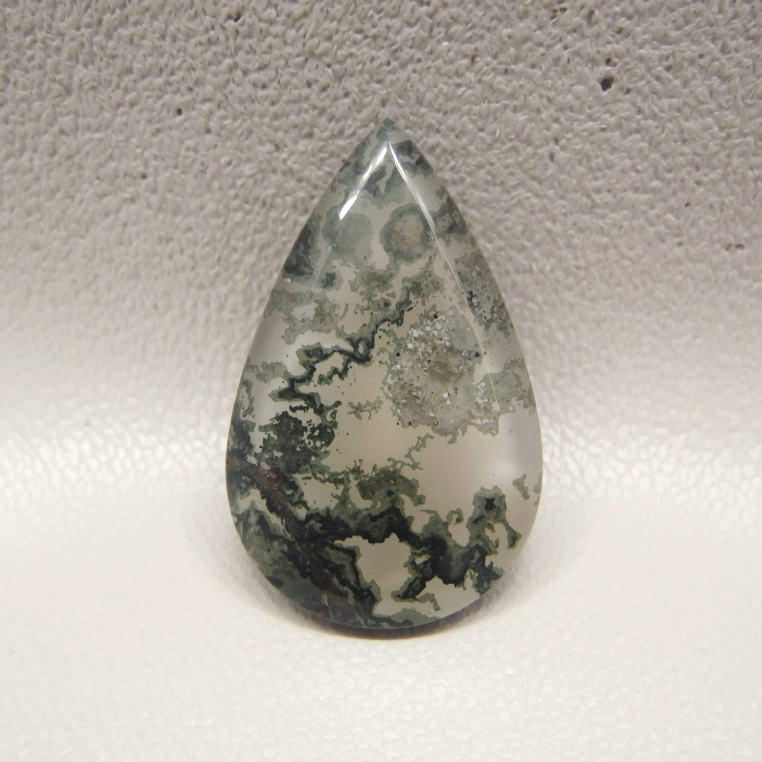 Moss Agate 10PC Tiny 3x5 MM Pear Cabochon Green Sparkling semi Precious Semi Precious Gemstone