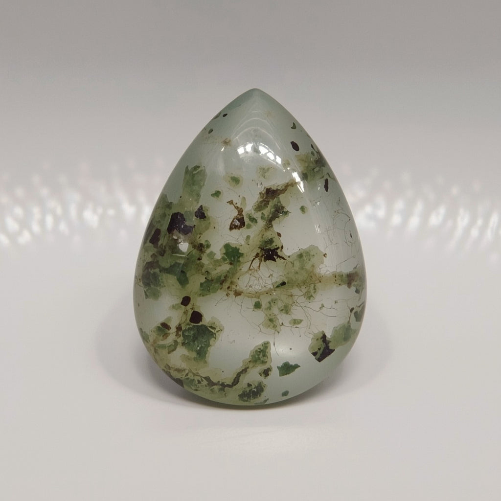 Moss Agate 10PC Tiny 4x6 MM Pear Cabochon Green Polished semi Precious Precious Gemstone