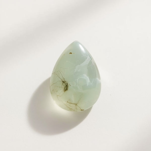 Moss Agate 1PC Small 6x9 MM Pear Cabochon Green Lustrous semi Precious Loose Gemstone