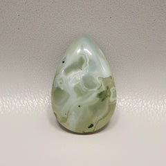 Moss Agate 1PC Small 6x9 MM Pear Cabochon Green Lustrous semi Precious Loose Gemstone