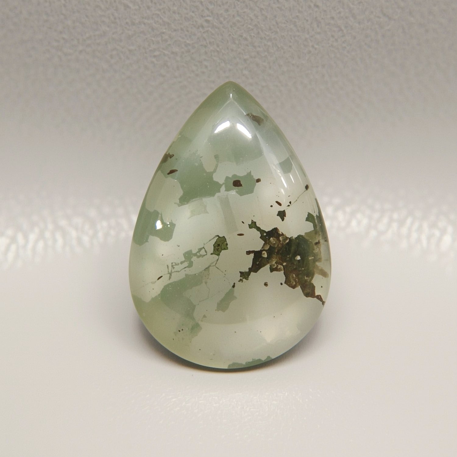 Moss Agate 1PC Small 7x9 MM Pear Cabochon Green Shine semi Precious Loose Gemstones