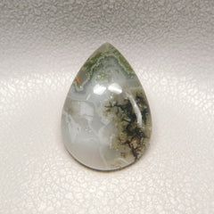 Moss Agate 1PC Medium 8x10 MM Pear Cabochon Green High-Quality semi Precious Precious Gemstone