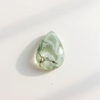 Moss Agate 1PC Large 8x12 MM Pear Cabochon Green Genuine semi Precious Loose Gems