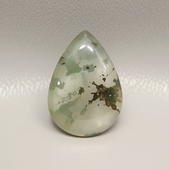 Moss Agate 1PC Large 8x12 MM Pear Cabochon Green Genuine semi Precious Loose Gems