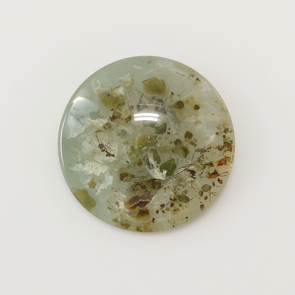 Moss Agate 1PC Large 11x11 MM Round Cabochon Green Shine semi Precious Loose Gems