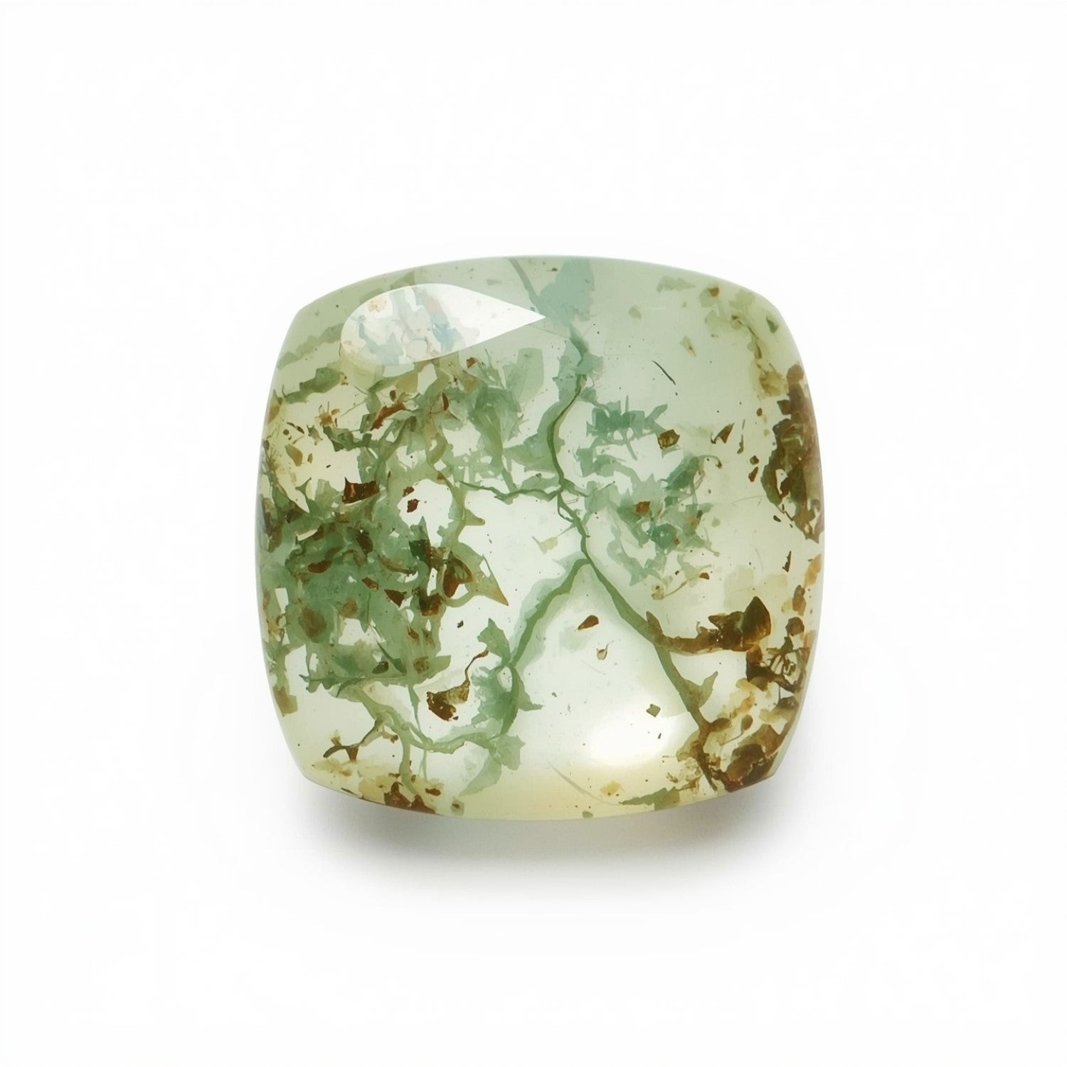 Moss Agate 1PC Small 8x8 MM Square Cabochon Green Brilliant semi Precious Loose Gemstones Imagen principal del producto