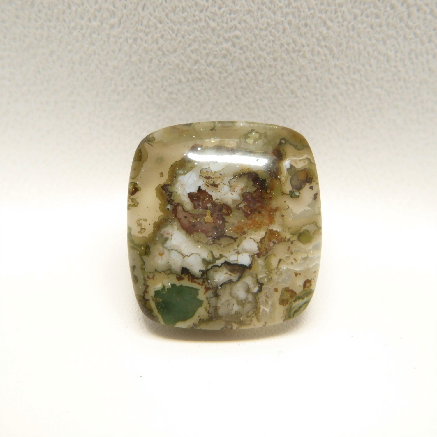 Moss Agate 1PC Small 8x8 MM Square Cabochon Green Brilliant semi Precious Loose Gemstones