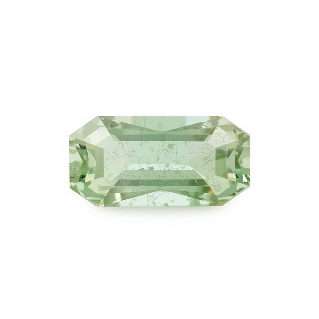 Moss Agate 1PC Tiny 4x8 MM Baguette Faceted Green Fiery Semi Precious Loose Gemstone