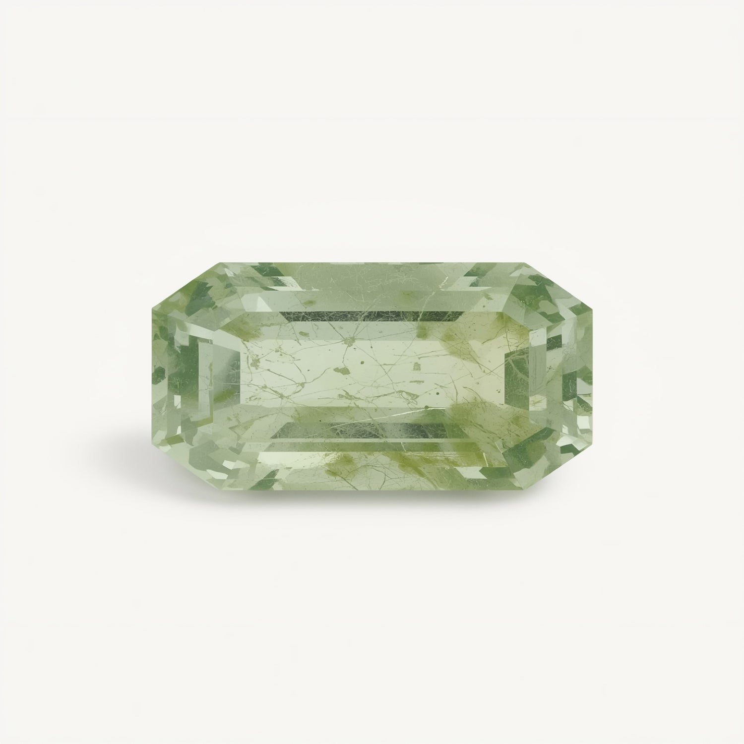 Moss Agate 1PC Medium 7x14 MM Baguette Faceted Green Polished Semi Precious Loose Gems Main image