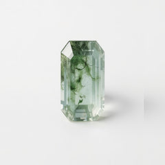 Moss Agate 1PC Large 8x16 MM Baguette Faceted Green Splendid Semi Precious Loose Gemstone