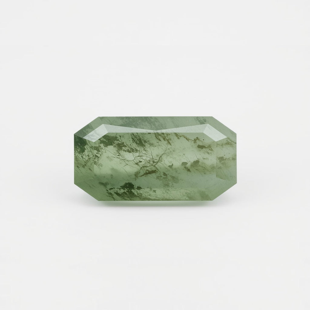 Moss Agate 1PC Large 8x16 MM Baguette Faceted Green Splendid Semi Precious Loose Gemstone