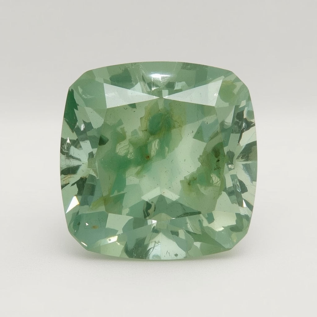 Moss Agate 1PC Large 12x12 MM Cushion Faceted Green High-Quality Semi Precious Loose Gemstones