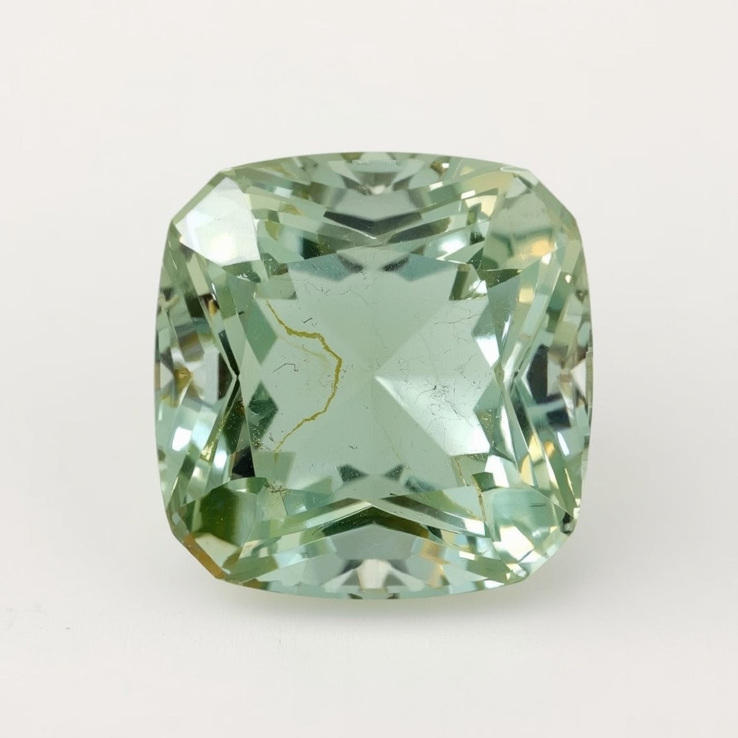 Moosachat, 1 Stück, grob, 14 x 14 mm, Kissen, facettiert, grün, echte Halbedelsteine, lose Edelsteine Hauptbild