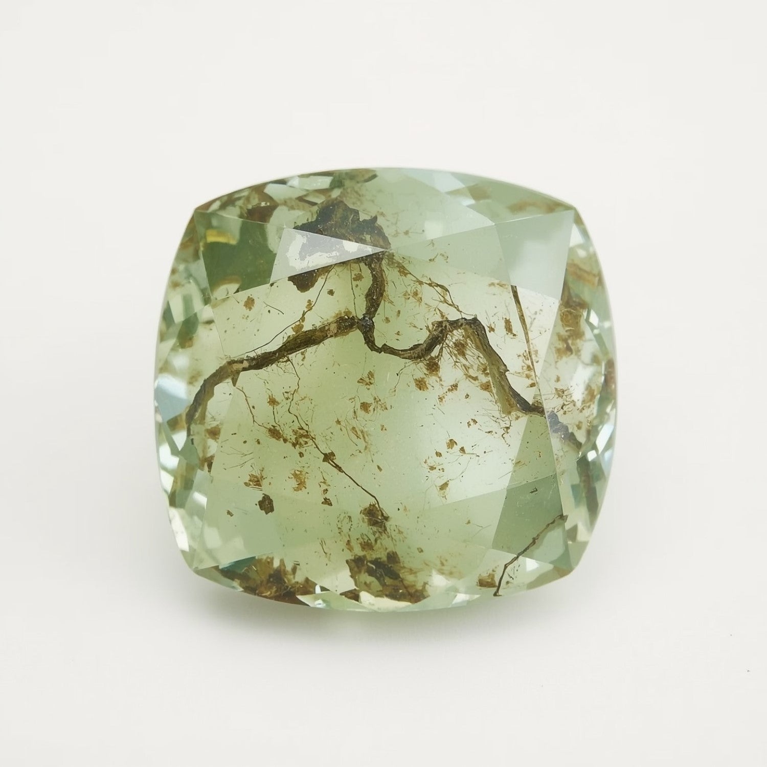 Moosachat, 1 Stück, grob, 14 x 14 mm, Kissen, facettiert, grün, echte Halbedelsteine, lose Edelsteine Zweitbild