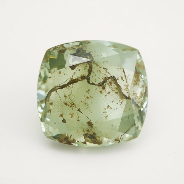 Moss Agate 1PC Chunky 14x14 MM Cushion Faceted Green Genuine Semi Precious Loose Gems