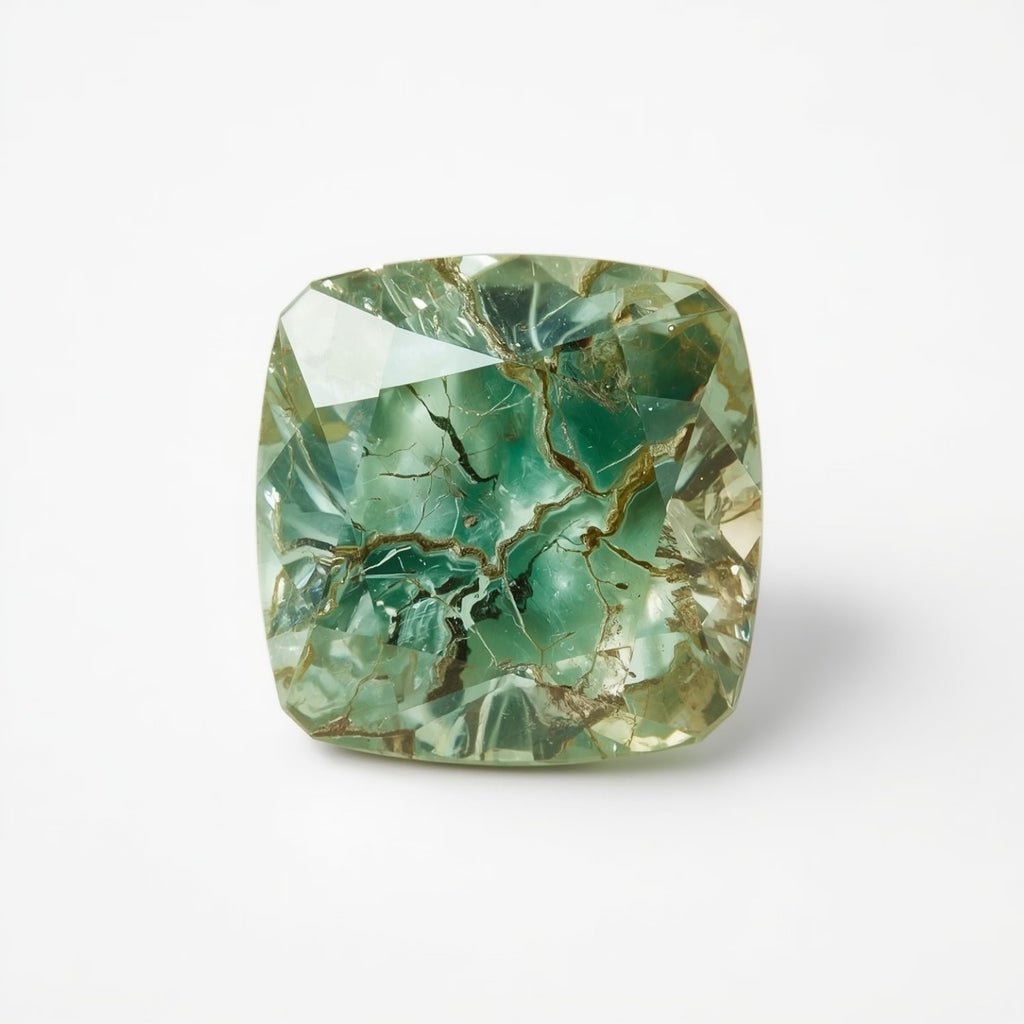 Moss Agate 1PC Small 7x7 MM Cushion Faceted Green Splendid Semi Precious Loose Gemstone