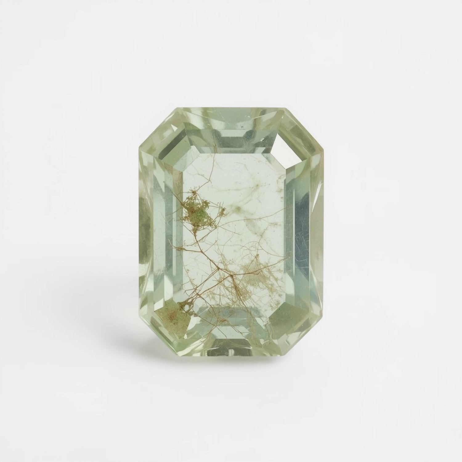 Moss Agate 1PC Large 10x12 MM Emerald Faceted Green Genuine Semi Precious Loose Gemstones