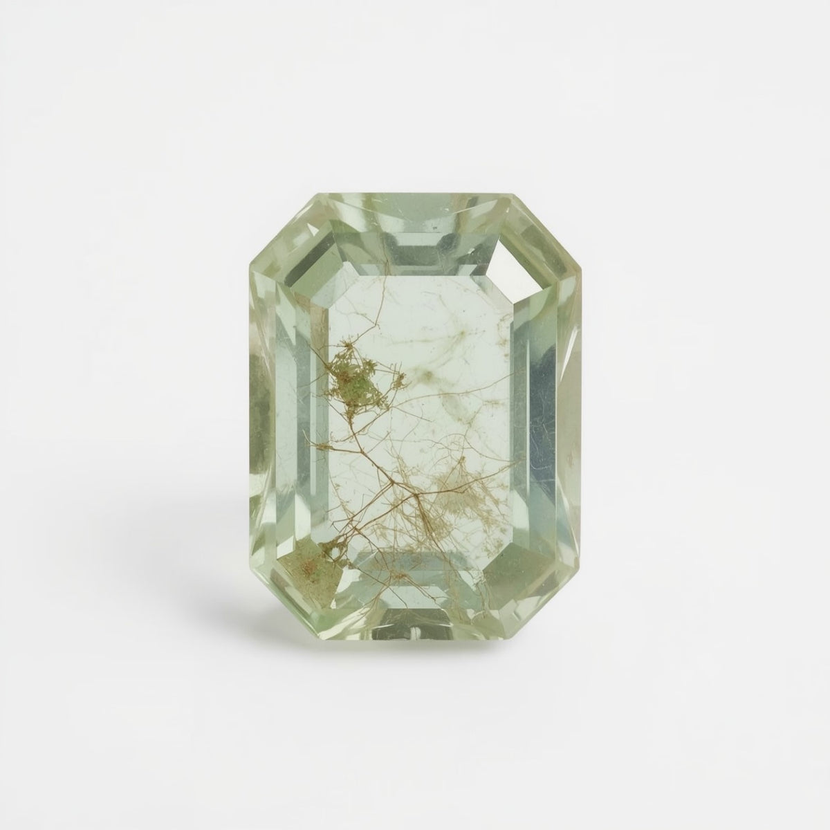 Moss Agate 1PC Large 10x12 MM Emerald Faceted Green Genuine Semi Precious Loose Gemstones