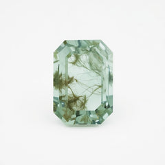 Moss Agate 1PC Large 10x14 MM Emerald Faceted Green Superior Semi Precious Gems