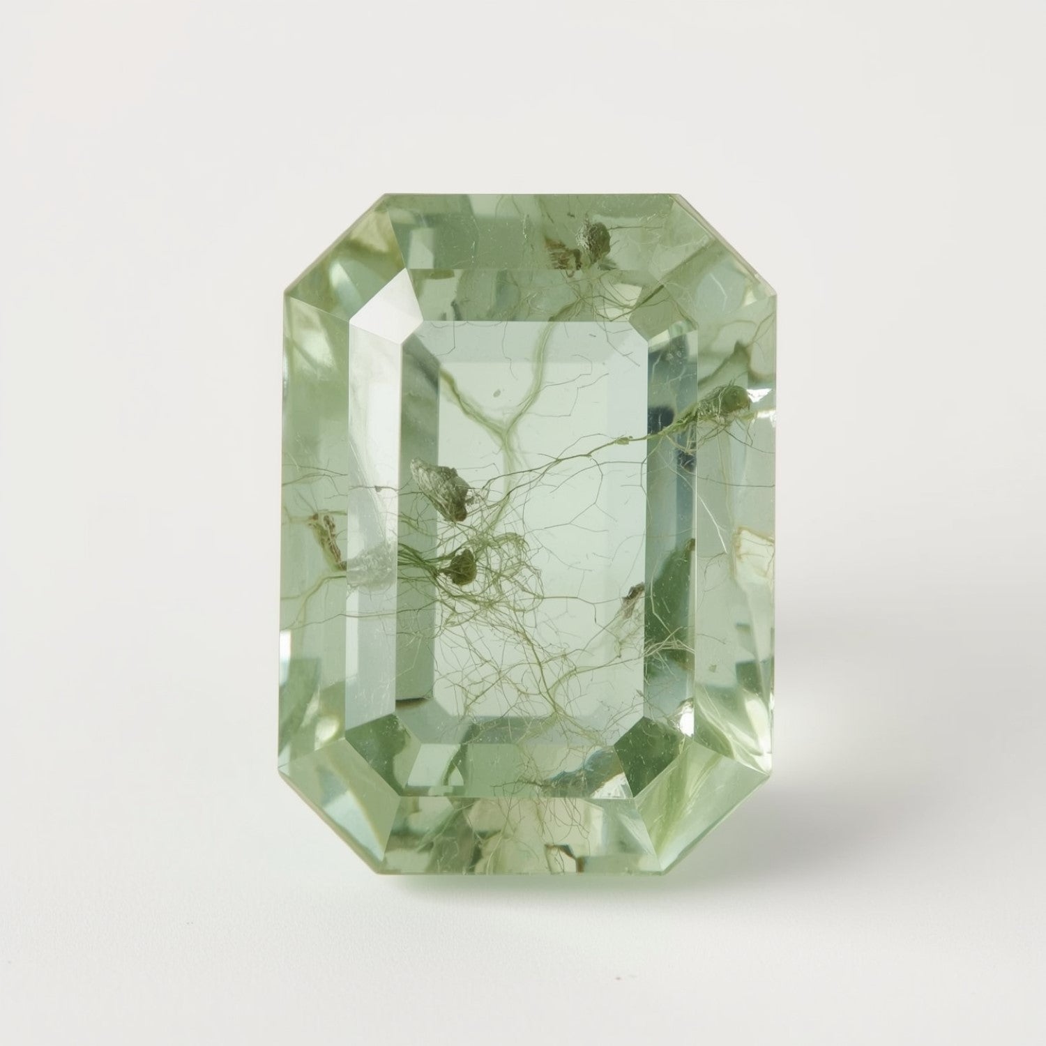 Moss Agate 1PC Chunky 15x20 MM Emerald Faceted Green Brilliant Semi Precious Loose Gemstones