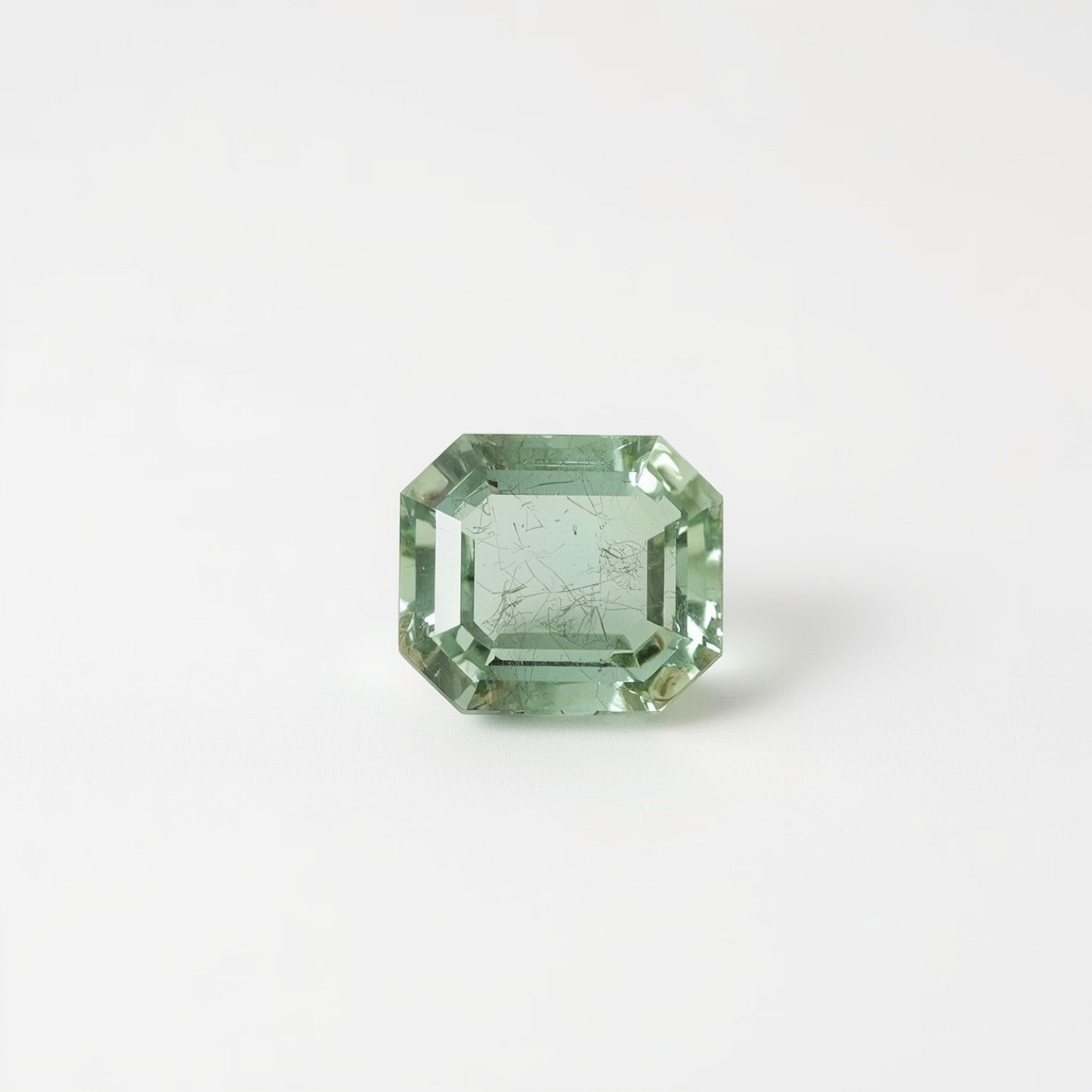 Moss Agate 1PC Tiny 3x5 MM Emerald Faceted Green Brilliant Semi Precious Loose Gems Huvudsaklig produktbild