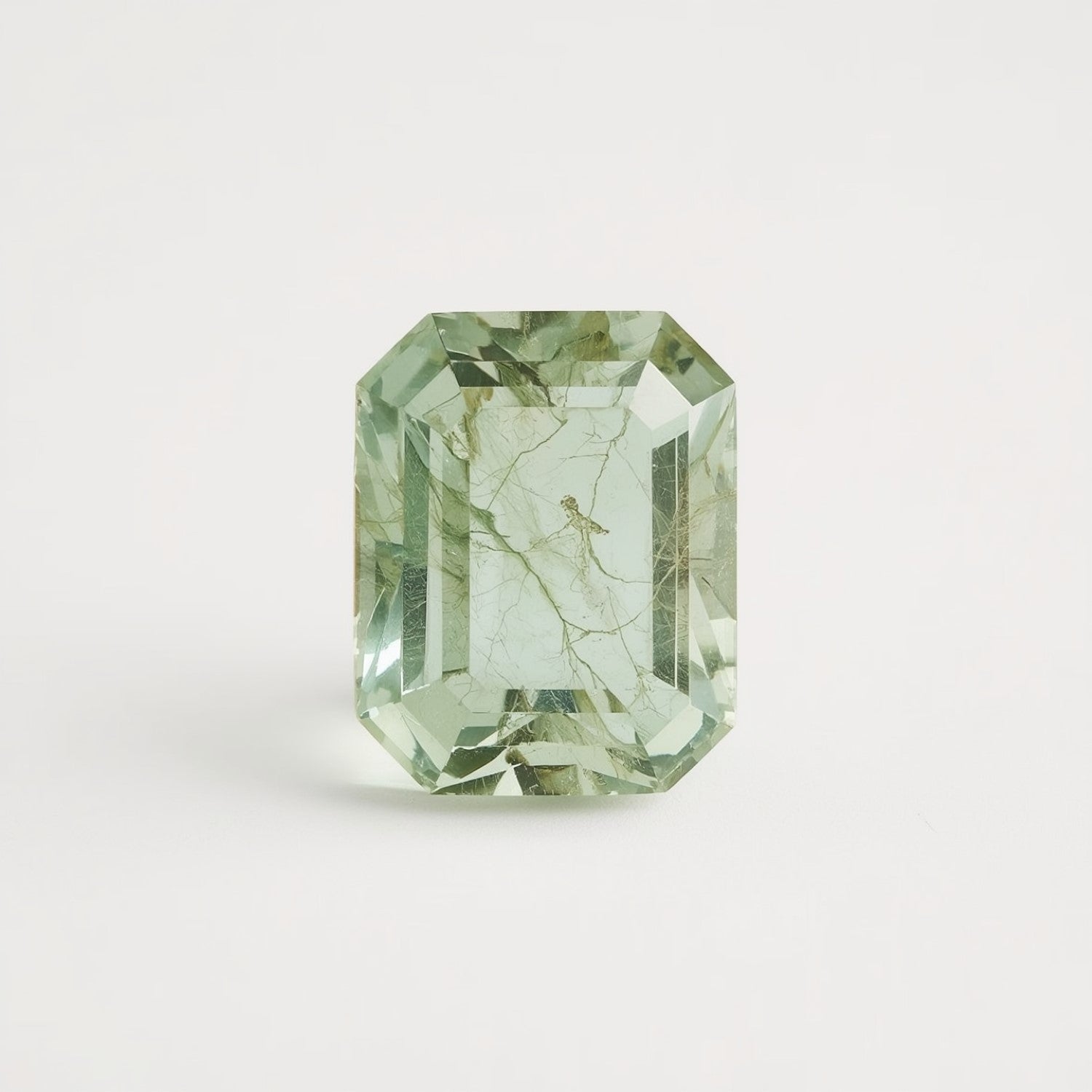 Moss Agate 1PC Tiny 4x6 MM Emerald Faceted Green Sparkling Semi Precious Loose Gemstone Huvudsaklig produktbild