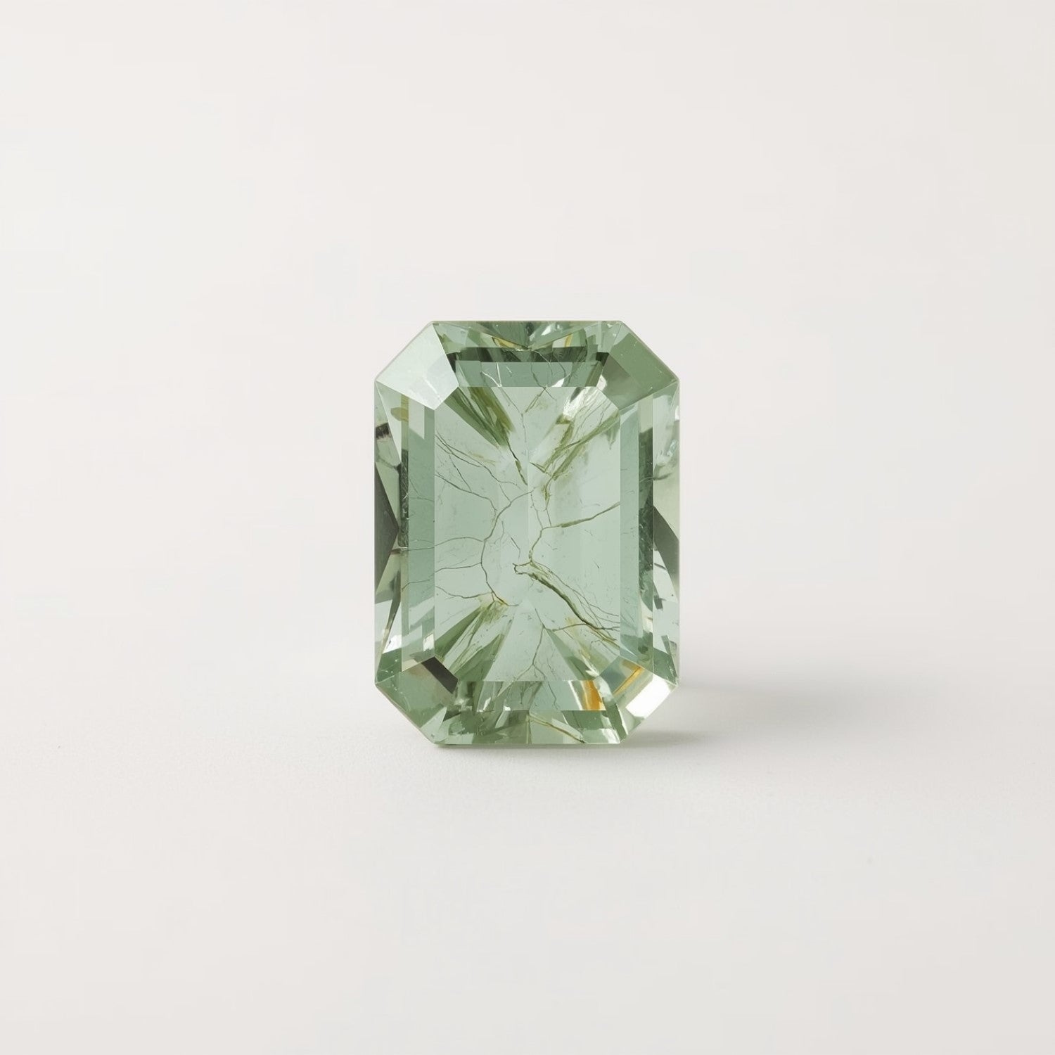 Moss Agate 1PC Small 6x9 MM Emerald Faceted Green Luster Semi Precious Loose Gems Main image