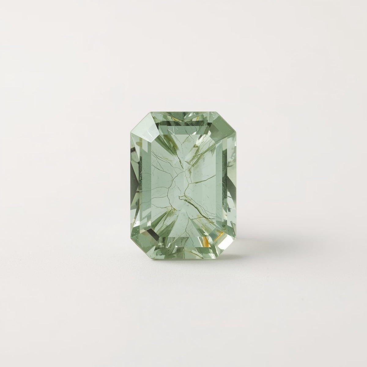 Moss Agate 1PC Small 6x9 MM Emerald Faceted Green Luster Semi Precious Loose Gems