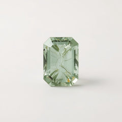 Moss Agate 1PC Small 6x9 MM Emerald Faceted Green Luster Semi Precious Loose Gems