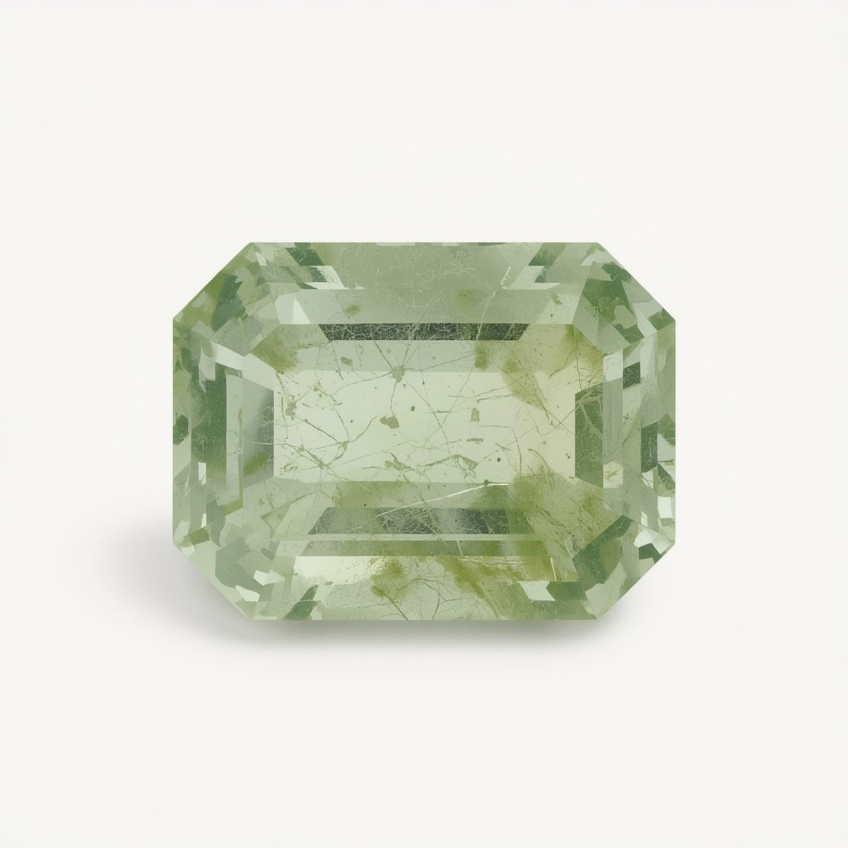 Moosachat, 1 Stück, mittelgroß, 7 x 10 mm, Smaragd, facettiert, grüner Glanz, Halbedelsteine, lose Edelsteine