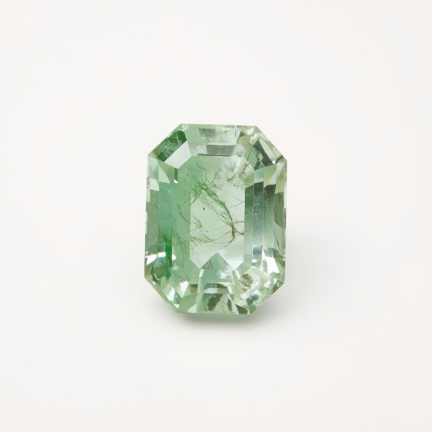 Moosachat, 1 Stück, klein, 7 x 9 mm, Smaragd, facettiert, grün, glänzend, Halbedelstein, loser Edelstein Hauptbild