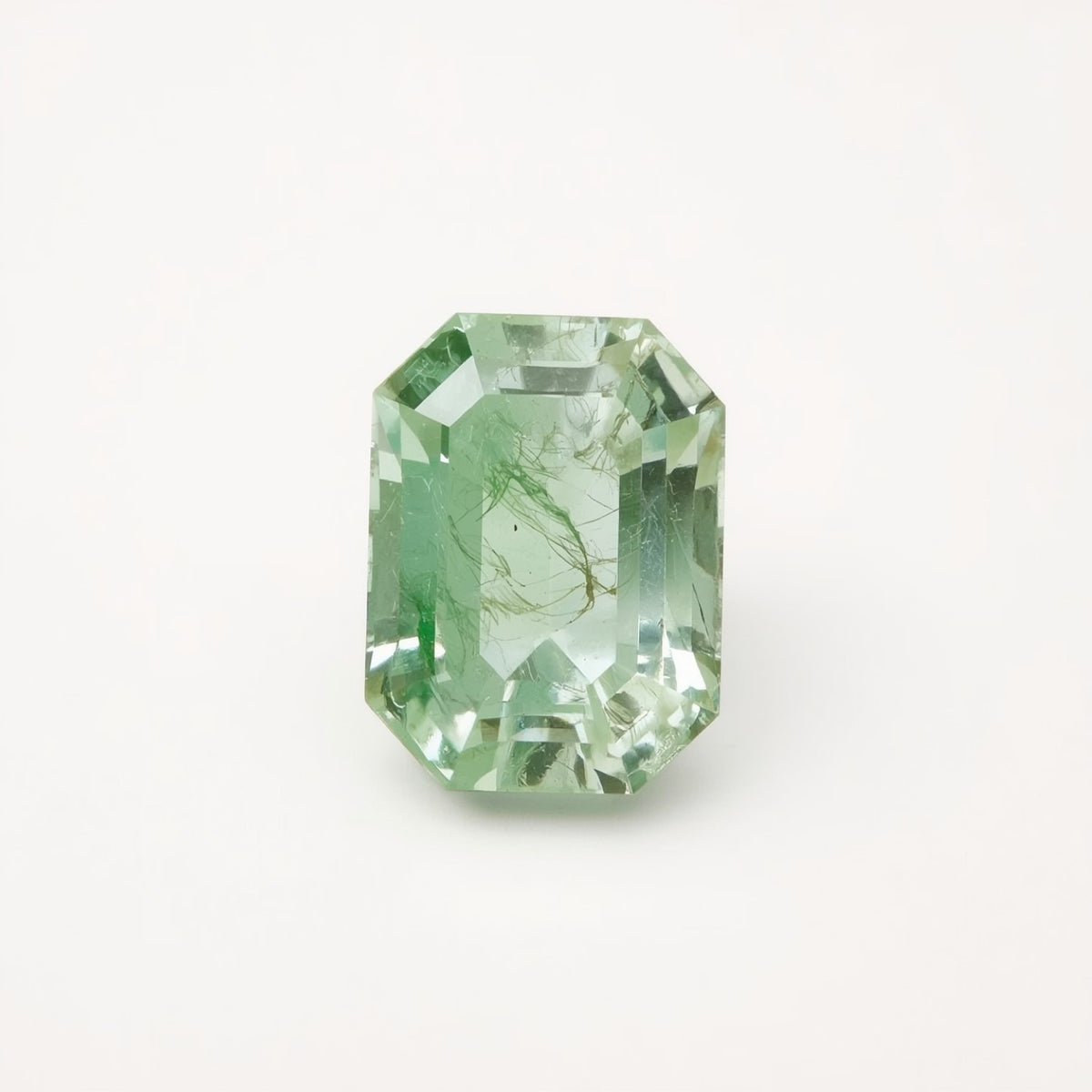 Moss Agate 1PC Small 7x9 MM Emerald Faceted Green Lustrous Semi Precious Loose Gemstone