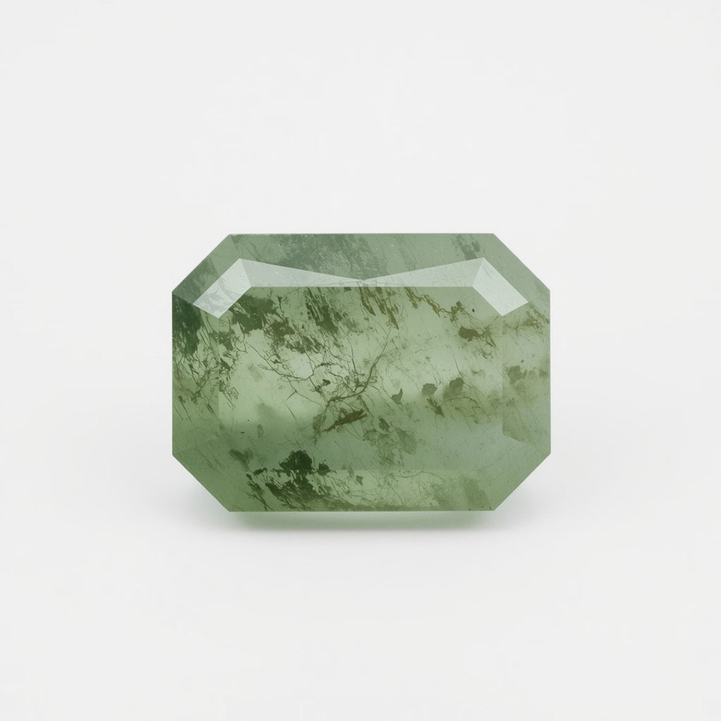 Moss Agate 1PC Medium 8x10 MM Emerald Faceted Green Fine Semi Precious Gems