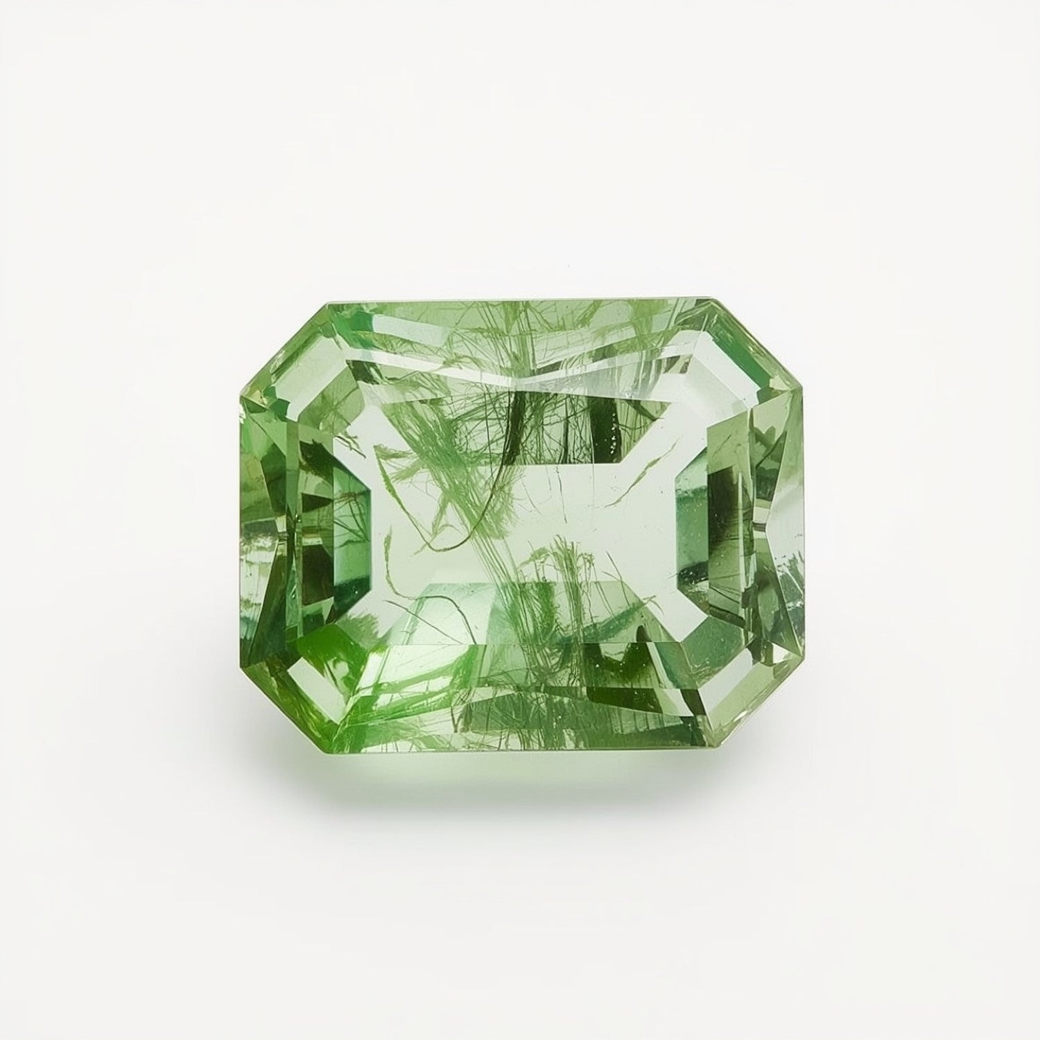 Moss Agate 1PC Large 8x12 MM Emerald Faceted Green Natural Semi Precious Loose Gemstone Sekundär produktbild