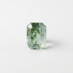 Moss Agate 1PC Large 9x11 MM Emerald Faceted Green High-Quality Semi Precious Loose Gems