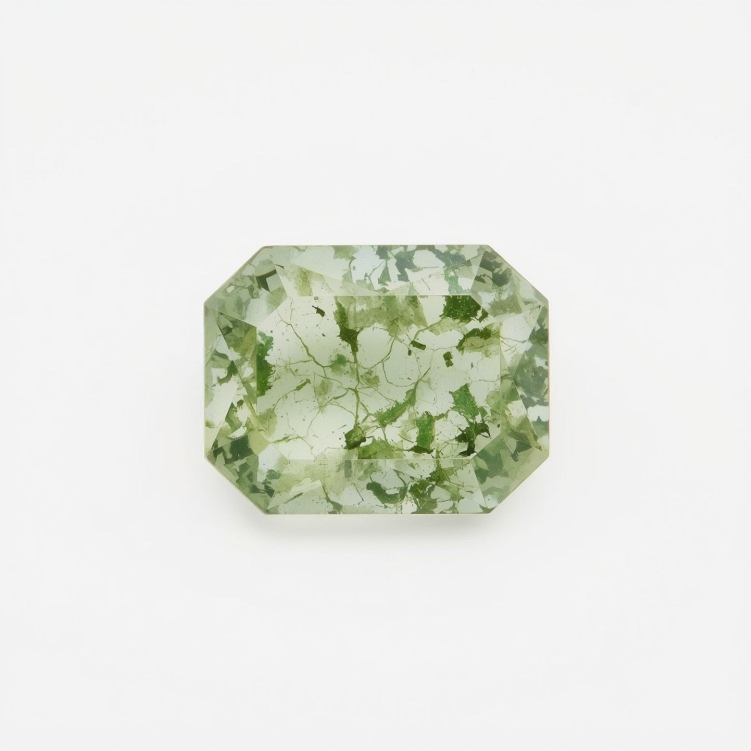 Moss Agate 1PC Large 9x11 MM Emerald Faceted Green High-Quality Semi Precious Loose Gems