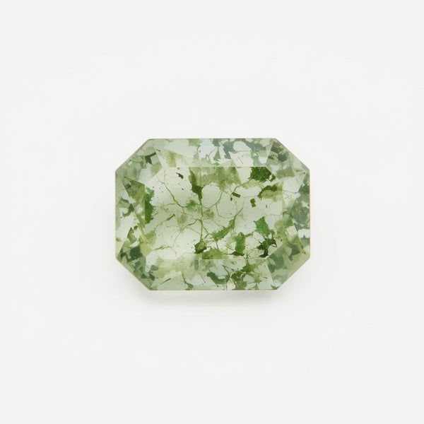 Moss Agate 1PC Large 9x11 MM Emerald Faceted Green High-Quality Semi Precious Loose Gems