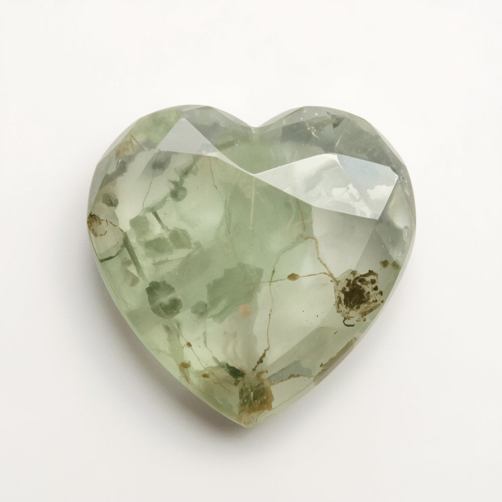 Moss Agate 1PC Large 12x12 MM Heart Faceted Green High-Quality Semi Precious Loose Gemstones