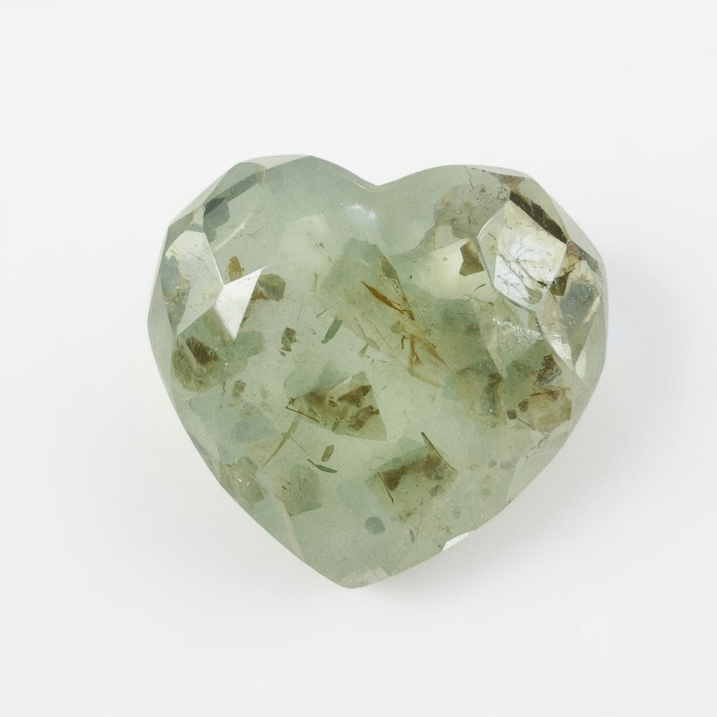 Moss Agate 1PC Chunky 13x13 MM Heart Faceted Green Natural Semi Precious Gems