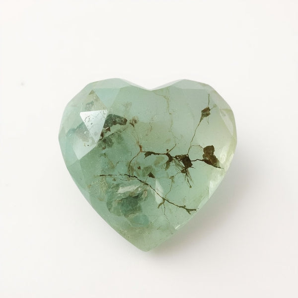 Moss Agate 1PC Chunky 15x15 MM Heart Faceted Green Superior Semi Precious Loose Gemstone