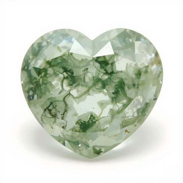 Moss Agate 1PC Chunky 16x16 MM Heart Faceted Green Pure Semi Precious Loose Gemstones