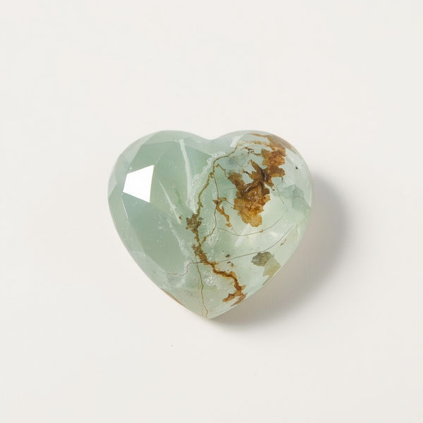 Moss Agate 1PC Small 8x8 MM Heart Faceted Green Luster Semi Precious Loose Gemstones