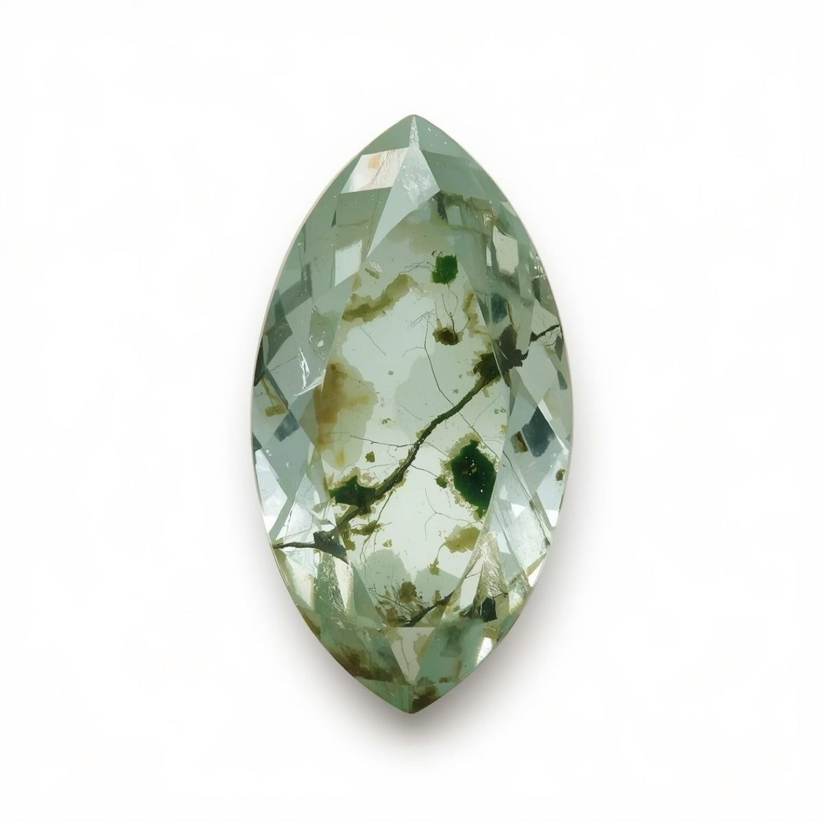 Moss Agate 1PC Chunky 10x20 MM Marquise Faceted Green Pure Semi Precious Loose Gems