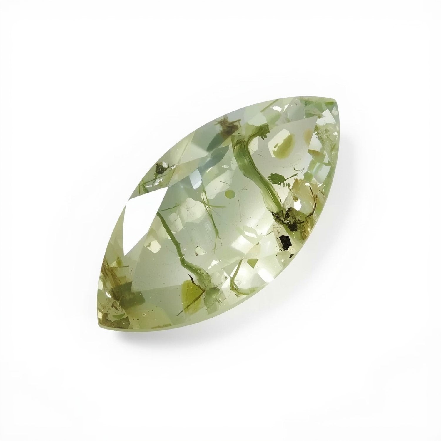 Moss Agate 1PC Small 6x12 MM Marquise Faceted Green Natural Semi Precious Loose Gemstone Image secondaire du produit