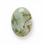 Moss Agate 1PC Large 10x12 MM Oval Faceted Green Luster Semi Precious Loose Gemstones