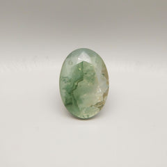 Moss Agate 1PC Large 10x12 MM Oval Faceted Green Luster Semi Precious Loose Gemstones