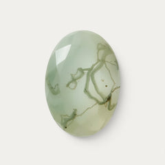 Moss Agate 1PC Large 10x14 MM Oval Faceted Green Lustrous Semi Precious Gems