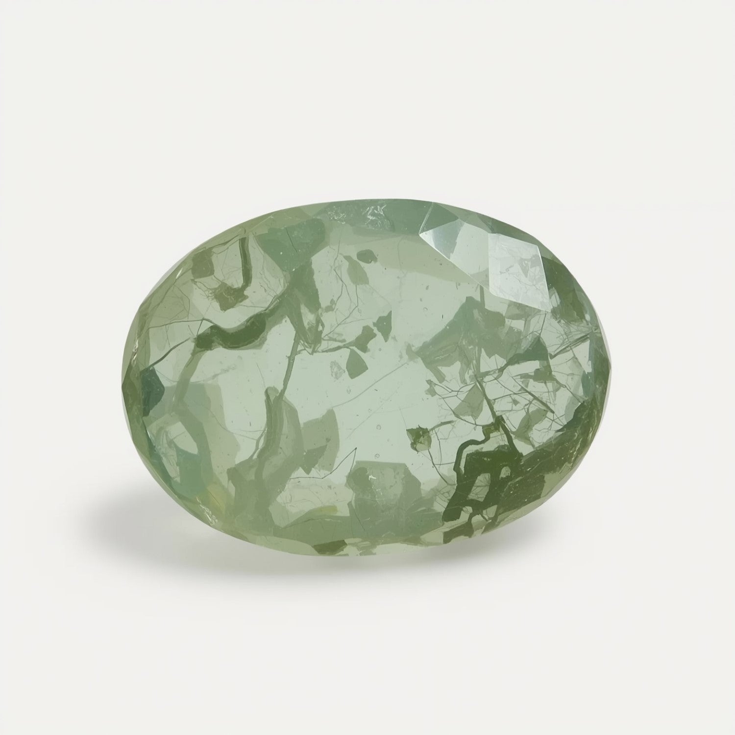 Moss Agate 1PC Chunky 12x16 MM Oval Faceted Green Shine Semi Precious Loose Gems