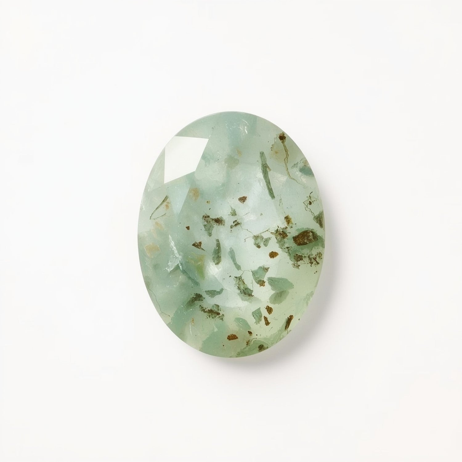 Moss Agate 1PC Chunky 12x16 MM Oval Faceted Green Shine Semi Precious Loose Gems Secundaire afbeelding